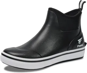 8 Fans Mens Deck Boots, Waterproof Rubber Rain Boots, Anti-slip Fishing Booties, Short Ankle Shoes for Boating, Outdoor, Size 7-14