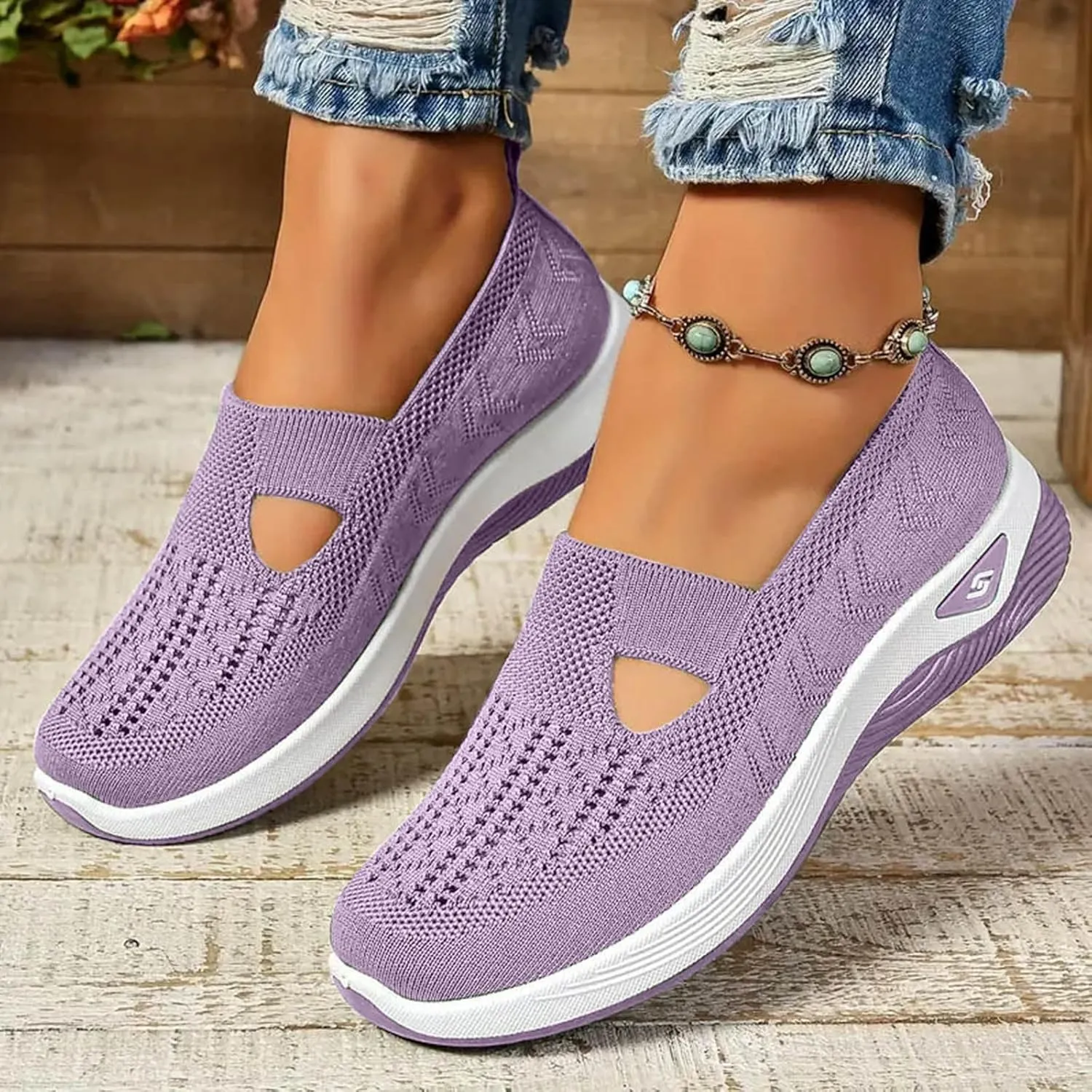 Best Walking Shoes for Plantar Fasciitis Women Arch Support Comfortable Slip On Orthopedic Shoes Lightweight Non Slip Mesh Walking Sneakers