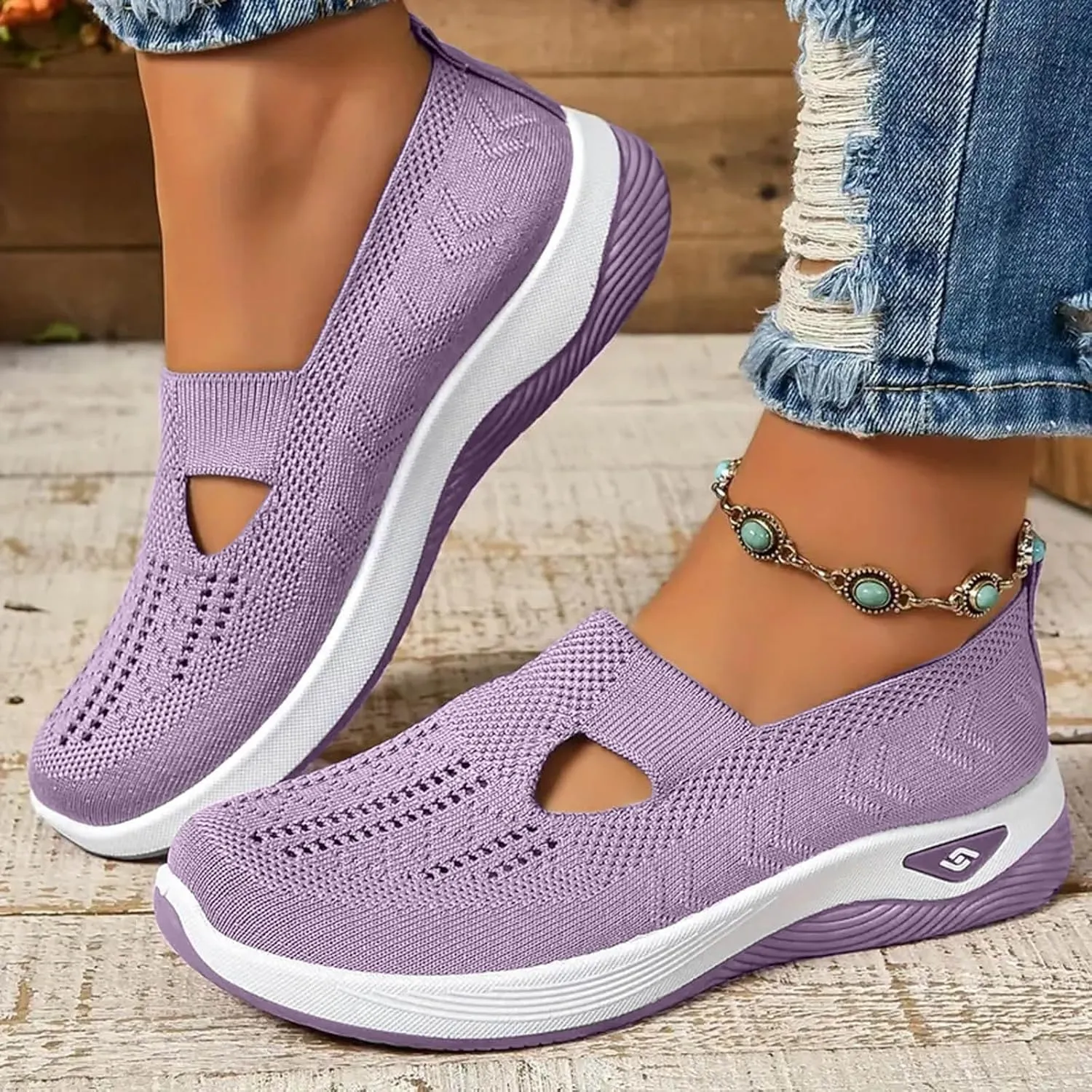 Best Walking Shoes for Plantar Fasciitis Women Arch Support Comfortable Slip On Orthopedic Shoes Lightweight Non Slip Mesh Walking Sneakers
