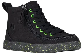 Billy Footwear Kid's Boys High Top Sneakers- Black/Green Speckle