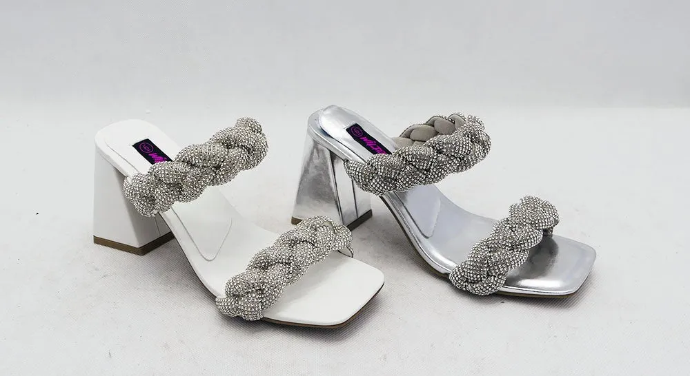 Braided Rhinestone Double Band Square Toe UFA-03