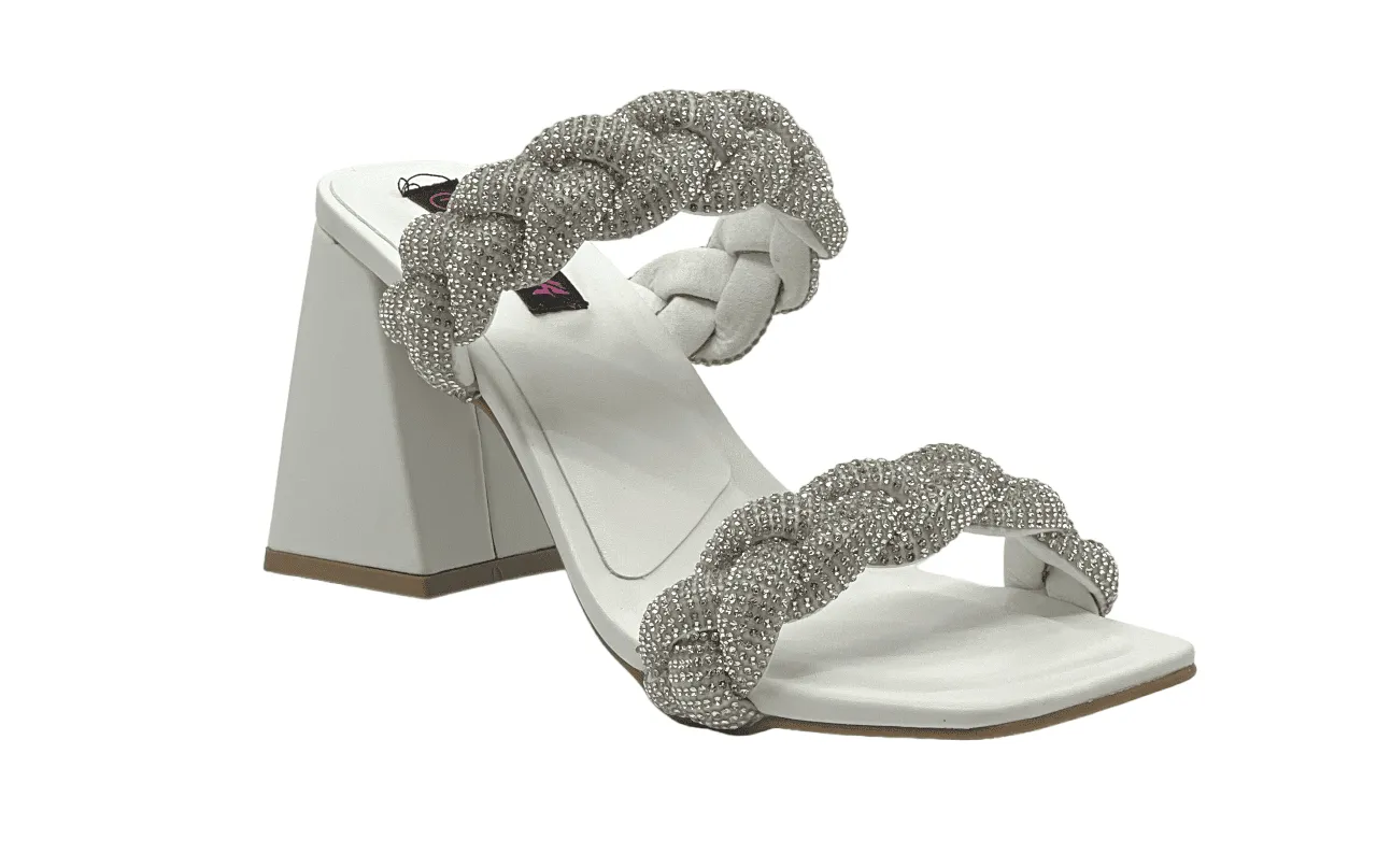 Braided Rhinestone Double Band Square Toe UFA-03