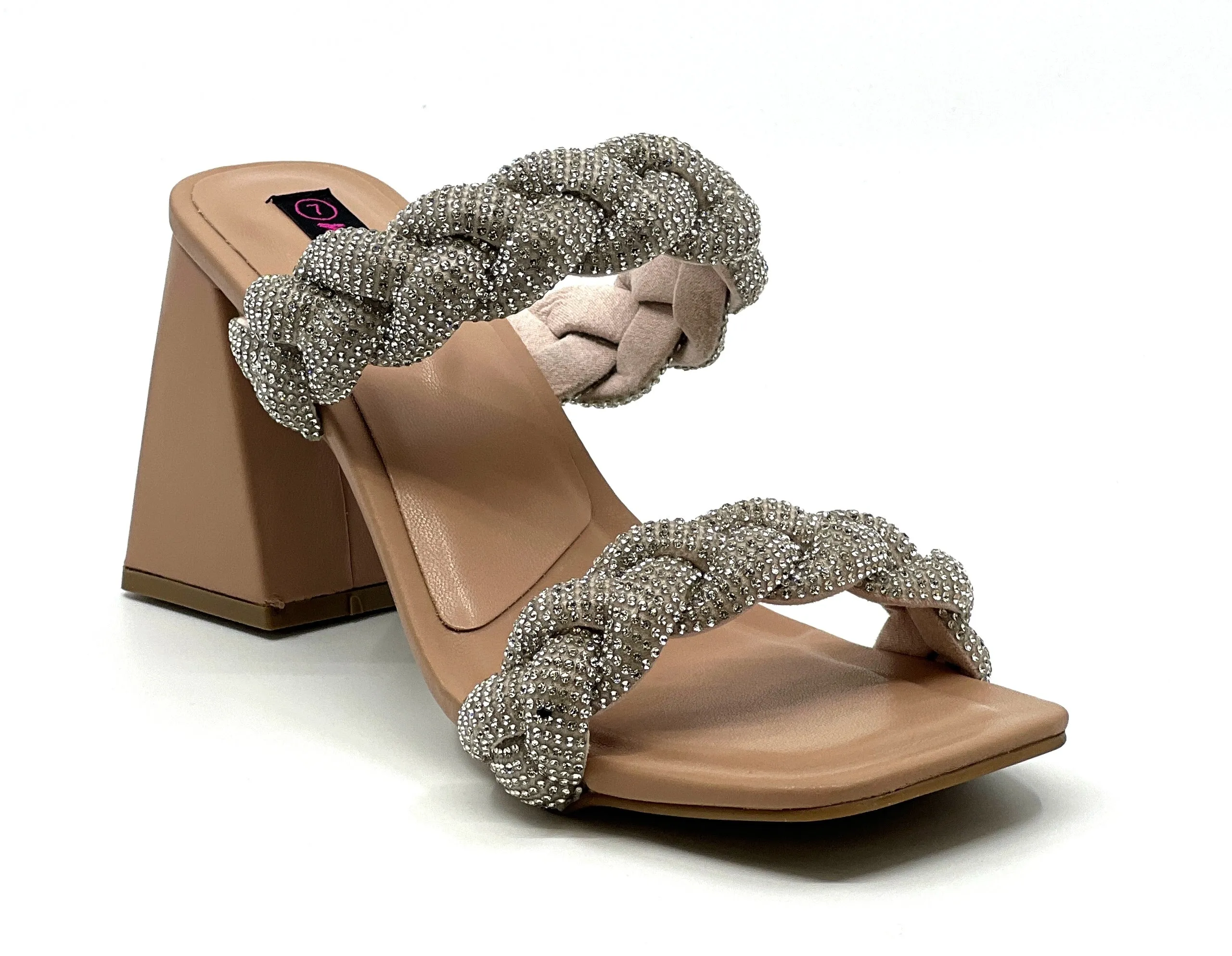 Braided Rhinestone Double Band Square Toe UFA-03