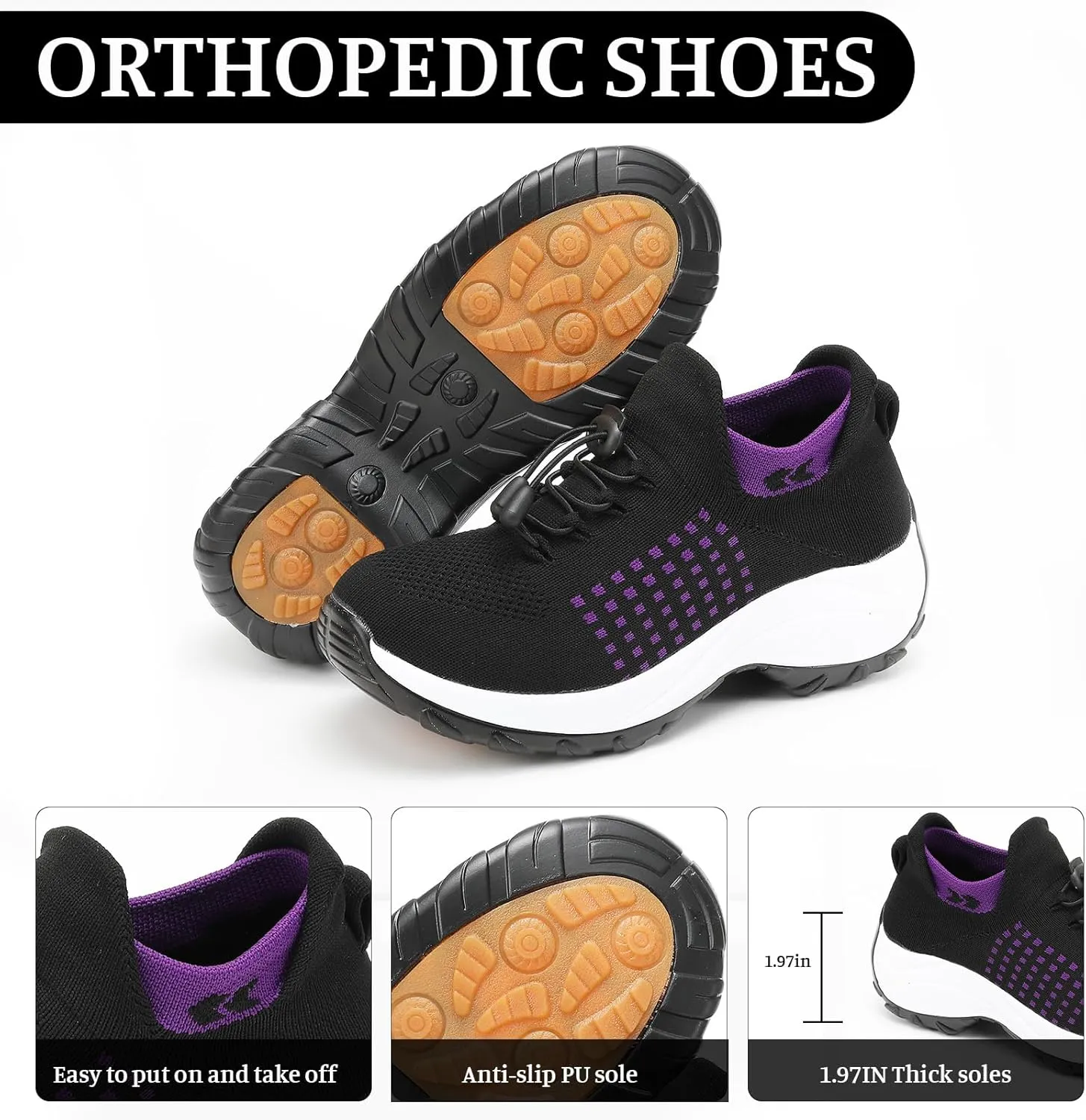 Comfort Wear Orthowear Shoes for Women Men Orthopedic Tennis Shoe Fashion Comfortwear Ortho Shoes for Women Plantar Fasciitis Comfortable Air Cushion Ortho Breathable Stretch Cushion