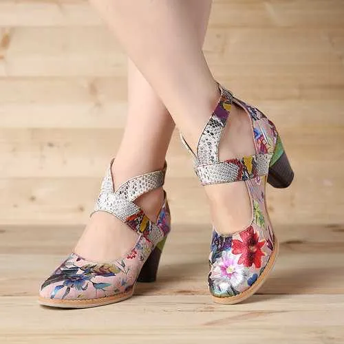 Comfortable Snakeskin Grain Zipper Pumps