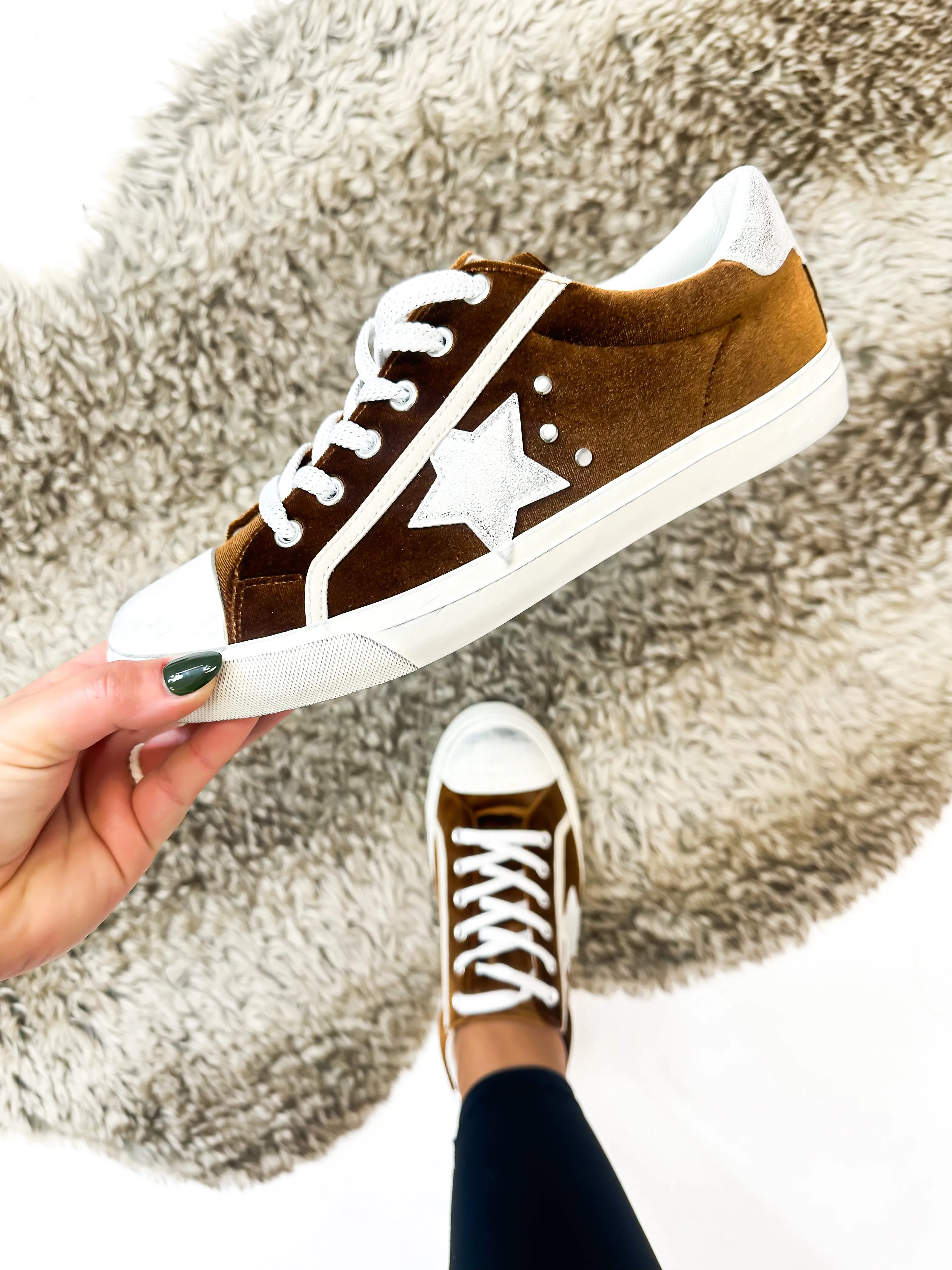 Corky's Cinnamon Velvet Big Dipper Sneakers FINAL SALE