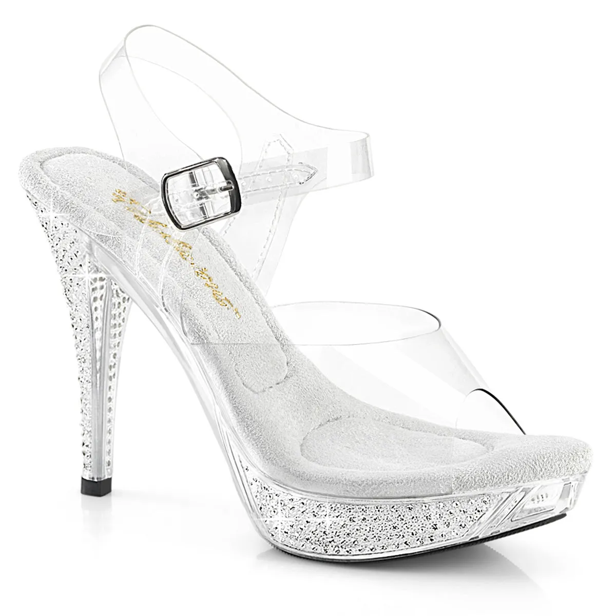 ELEGANT-408 Fabulicious 4 1/2" Elegant Clear Sexy Shoes (Posing Shoes)