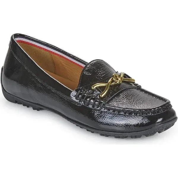 Geox Women's Kosmopolis Loafers- Black Patent