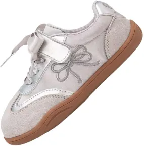 Girls Toddler Casual Sneakers Fashion Bow Walking Shoes Breathable Soft Sole Lightweight Footwear Toddler Girl Sneaker