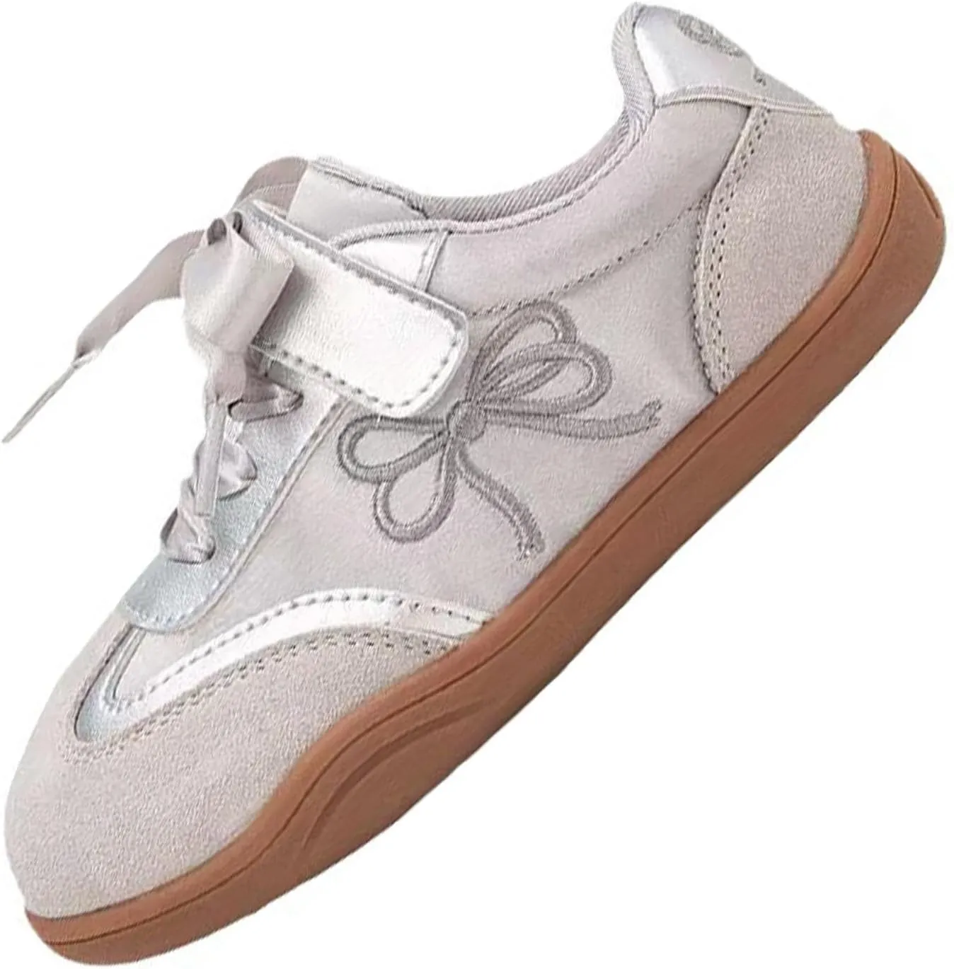 Girls Toddler Casual Sneakers Fashion Bow Walking Shoes Breathable Soft Sole Lightweight Footwear Toddler Girl Sneaker