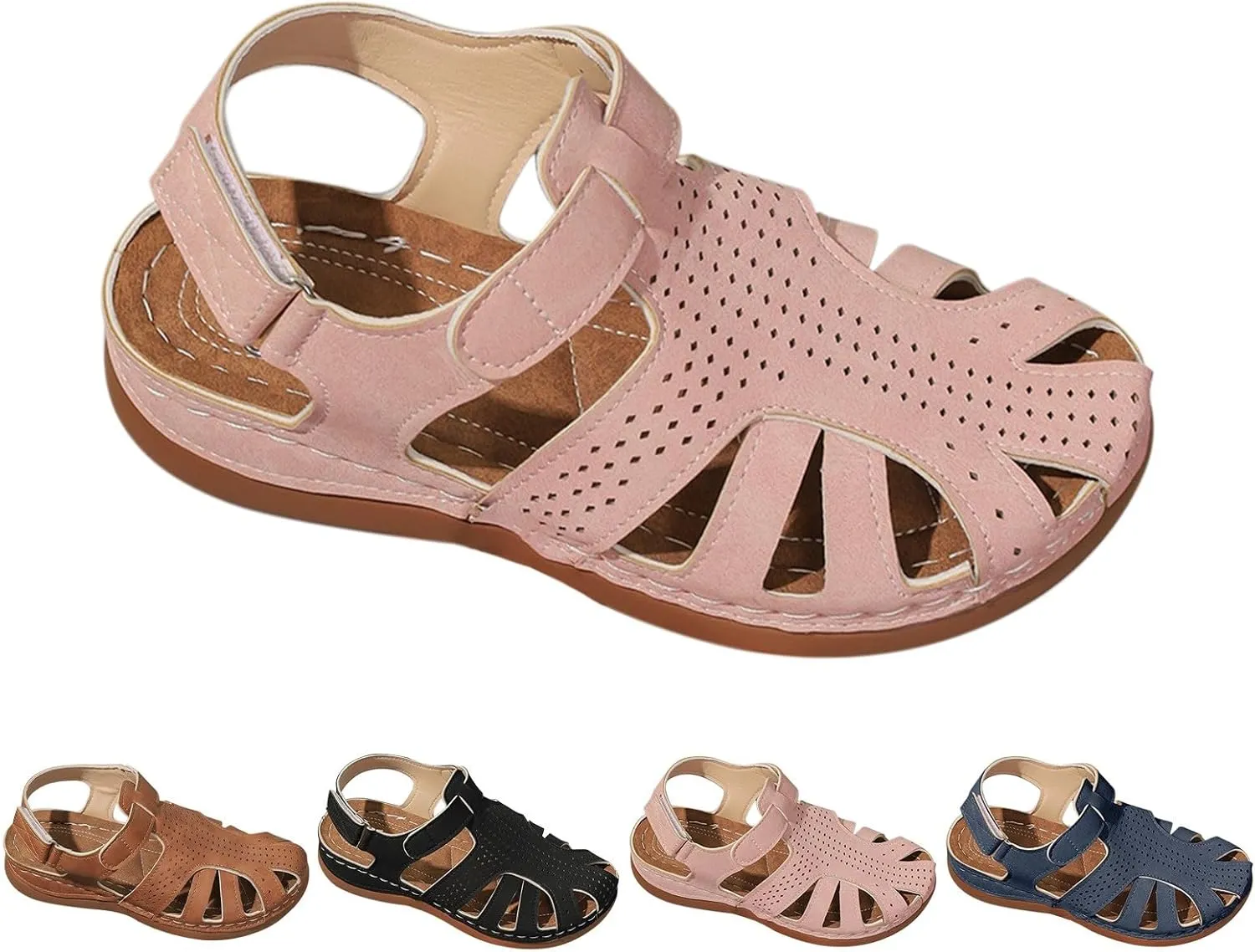 Ladies Large Size Casual Female Slope With New Sandals Female Round Head Hollow Summer Package Head Womens Wedge