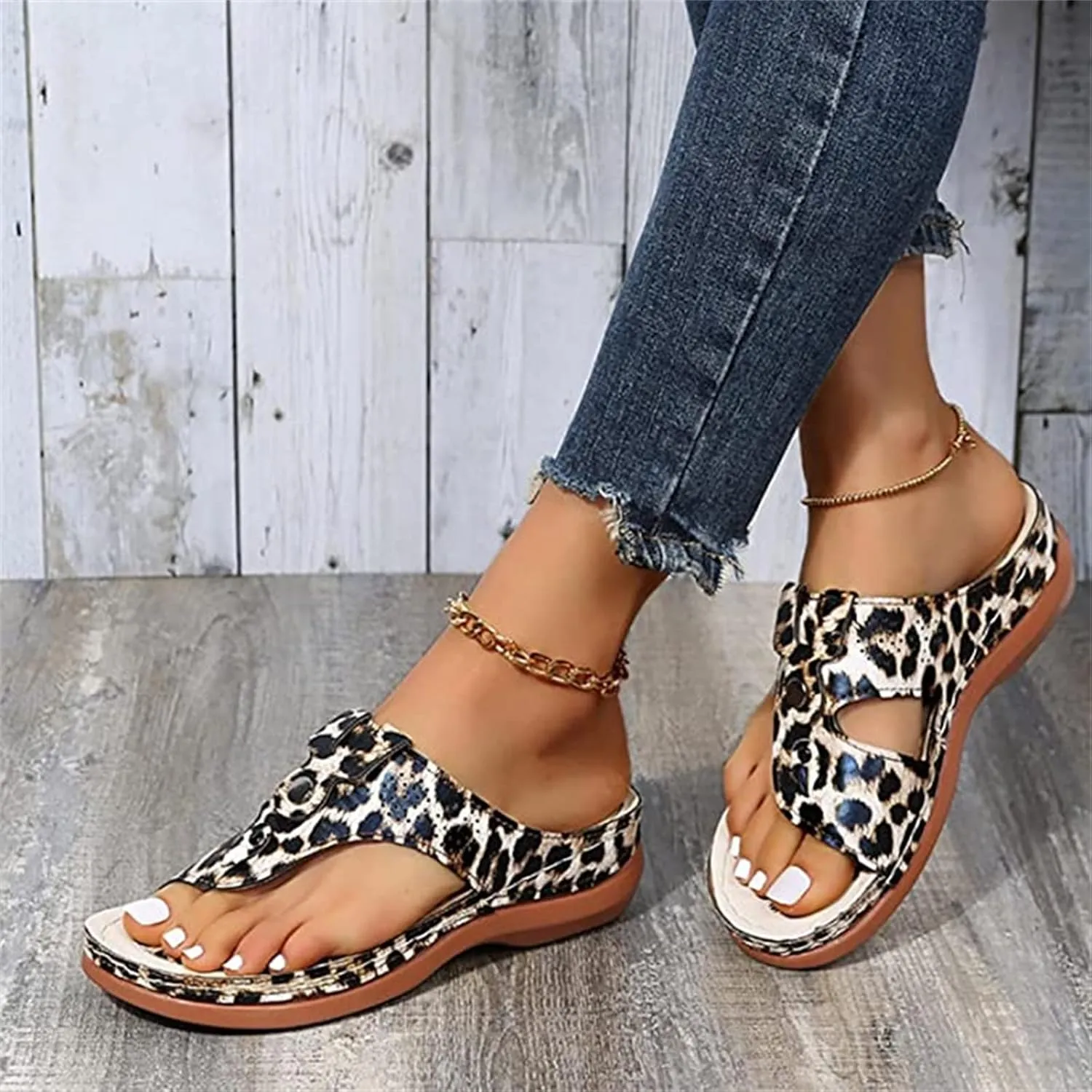 Lausiuoe Flip Flops For Women With Arch Support Wide Width Orthotic Slides Slippers Dressy Summer Orthopedic Sandals
