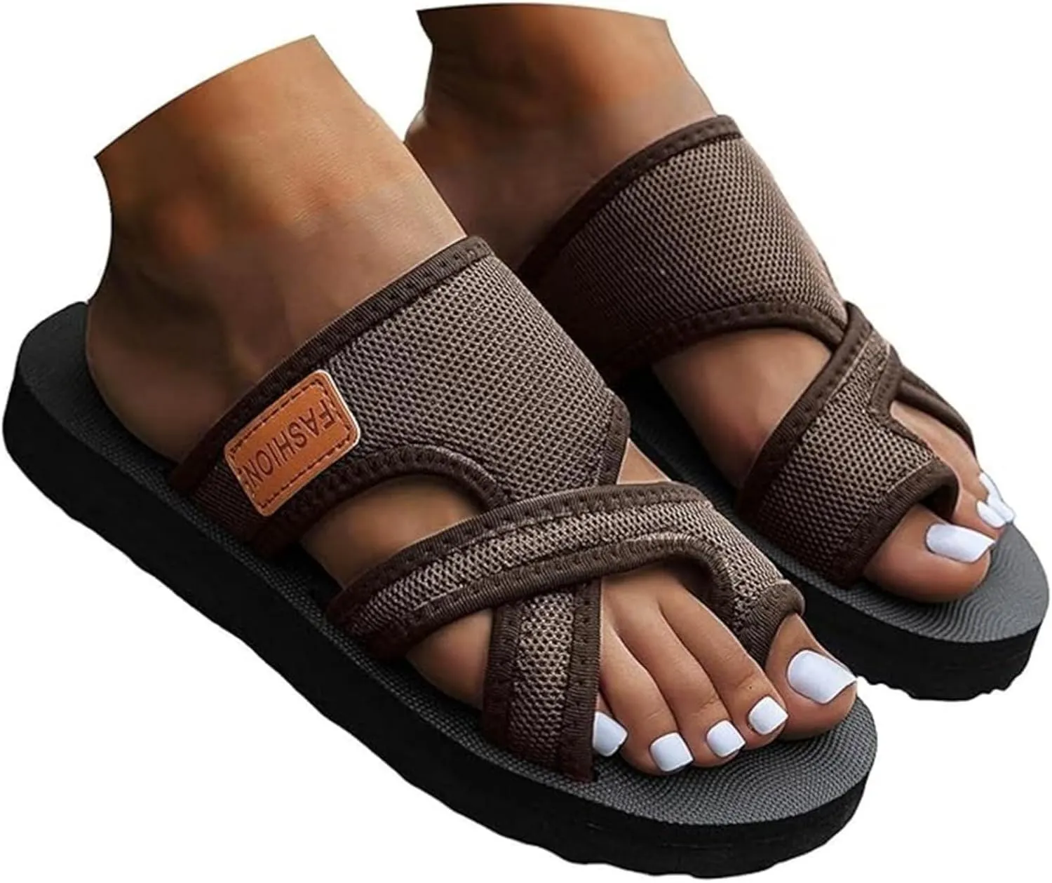Lausiuoe Orthopedic Sandals For Women Arch Support Walking Sandals Slides Comfortable Orthotic Slippers Flip Flops Sandalias