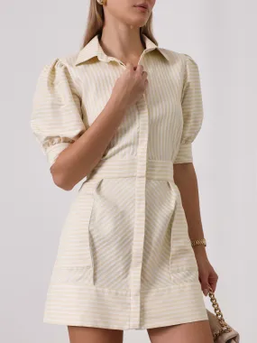 Levante Stripe Dress | Pastel Lemon