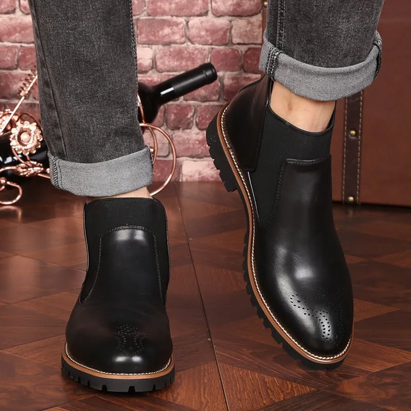 Men’s Brock Leather Boots – Durable Vintage Martin Boots for Style & Comfort