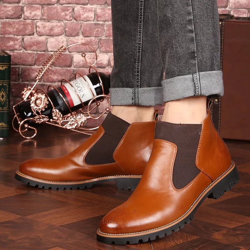 Men’s Brock Leather Boots – Durable Vintage Martin Boots for Style & Comfort