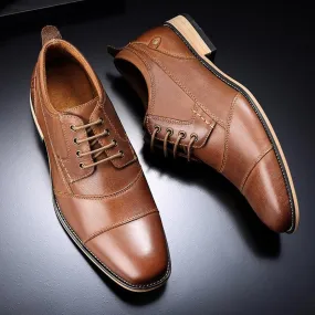 Men’s Leather Lace-Up Casual Shoes - Comfortable Design