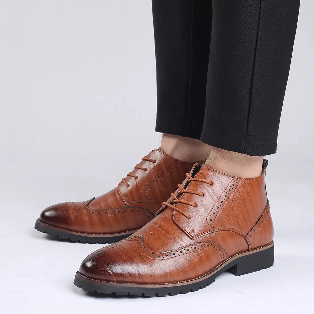 Men's Wingtip Brogue Casual Boots