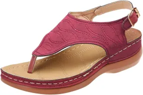 Orthopedic Sandals for Women Comfortable Dressy Arch Support Thong T-Strap Sandals Summer Vintage Slip On Flip Flops Casual Orthotic Breathable Sandal