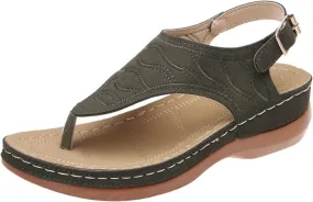 Orthopedic Sandals for Women Comfortable Dressy Arch Support Thong T-Strap Sandals Summer Vintage Slip On Flip Flops Casual Orthotic Breathable Sandal