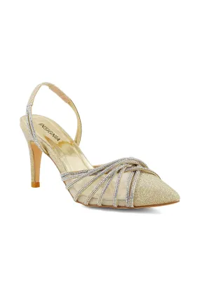 Party Wear Sling Back I47268-Golden