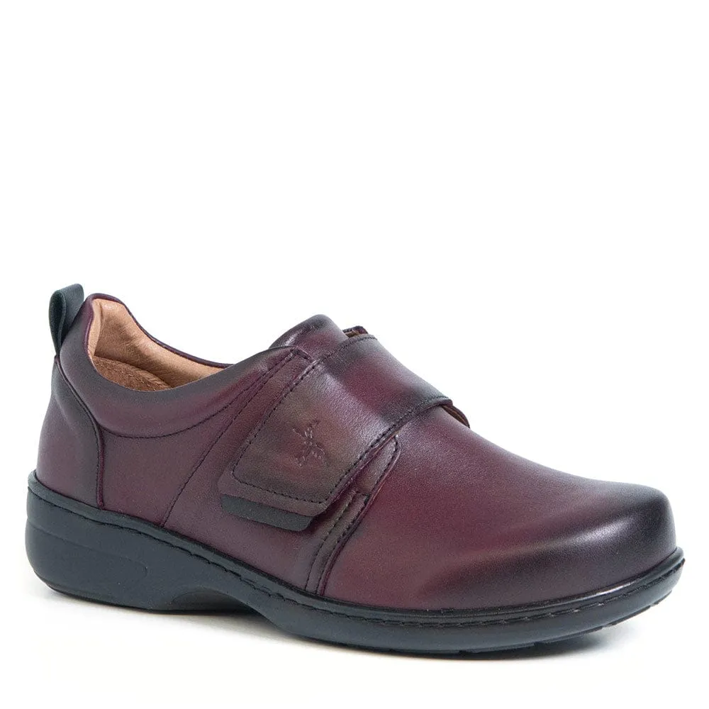 Portofino Women's Velcro Stretch Loafers- Burgundy