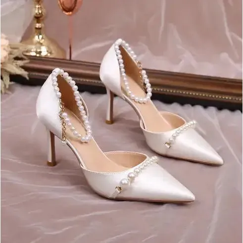 Retro Style Women's Lace Pumps High Heels