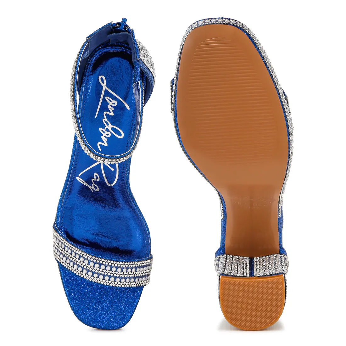 Rhinestones And Pearl Embellished Sandals