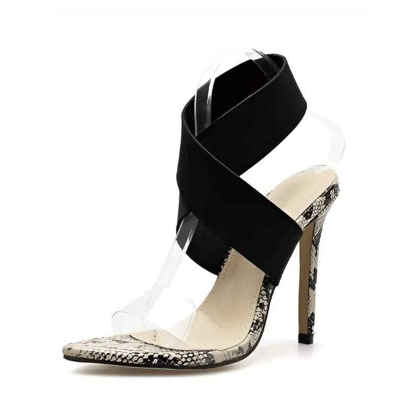 Rubber High Heels - 8CM Heel, Microfiber Upper, Non-Slip Sole