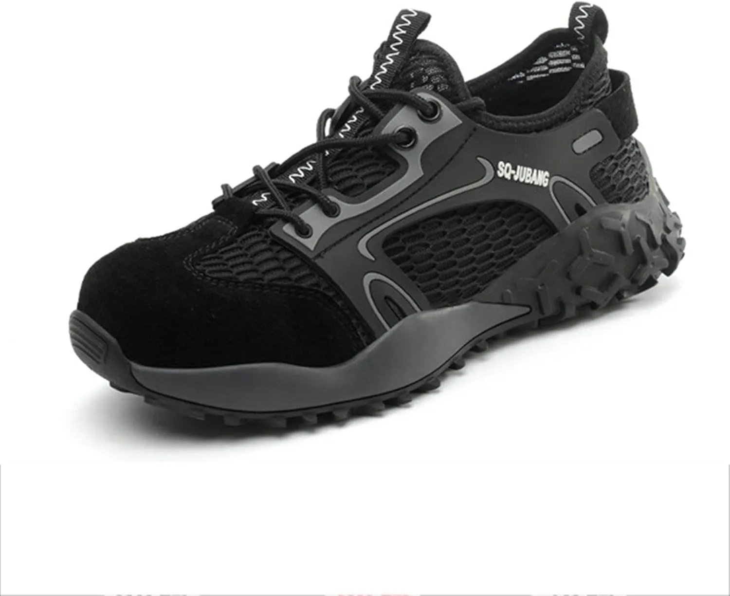 Safety Shoes Men Women Steel Toe Cap Trainers Mens Lightweight Breathable Industrial Safety Work Boots (Color : Black, Size : 44)