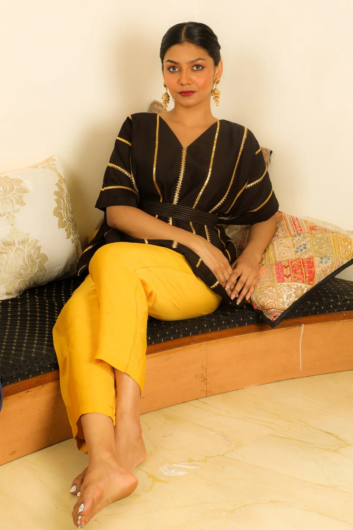 Siya Kaftan Top - Black