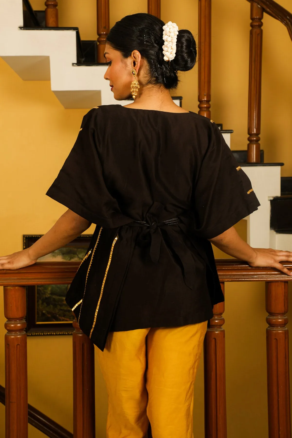 Siya Kaftan Top - Black