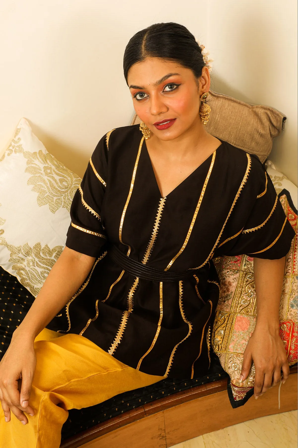 Siya Kaftan Top - Black