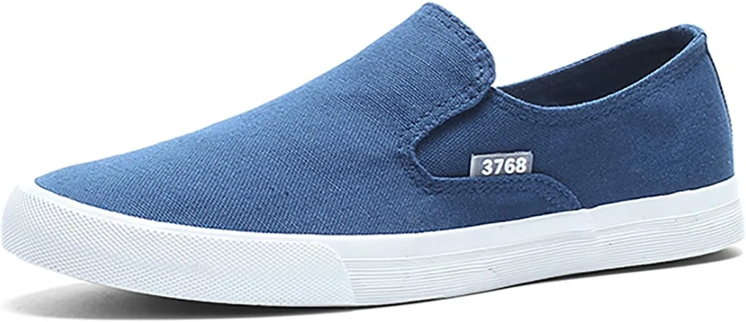 Solid Color Mens Casual Sport Shoes Fashion Breathable Slip on Lightweight Summer Comfortable Outdoor Flat Bottom Walking Running Sneakers for Men