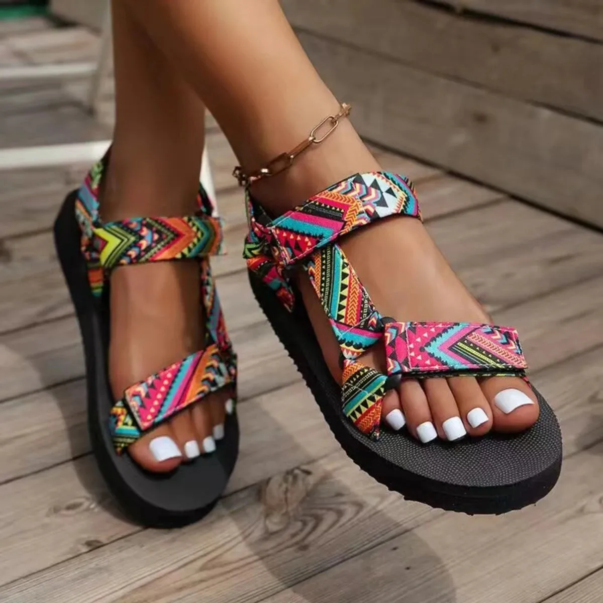 Women's Flat Hemp Rope Beach Sandals