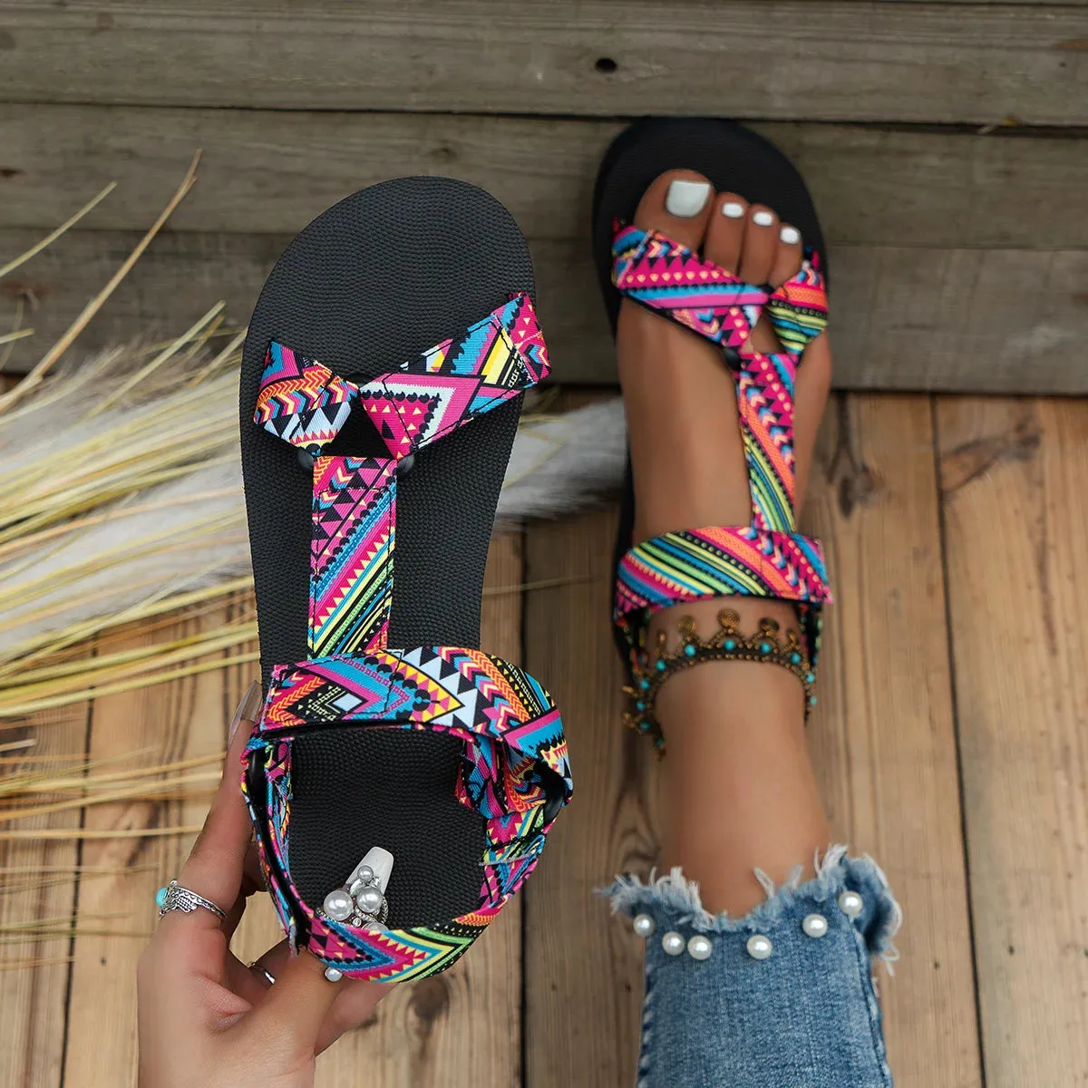 Women's Flat Hemp Rope Beach Sandals