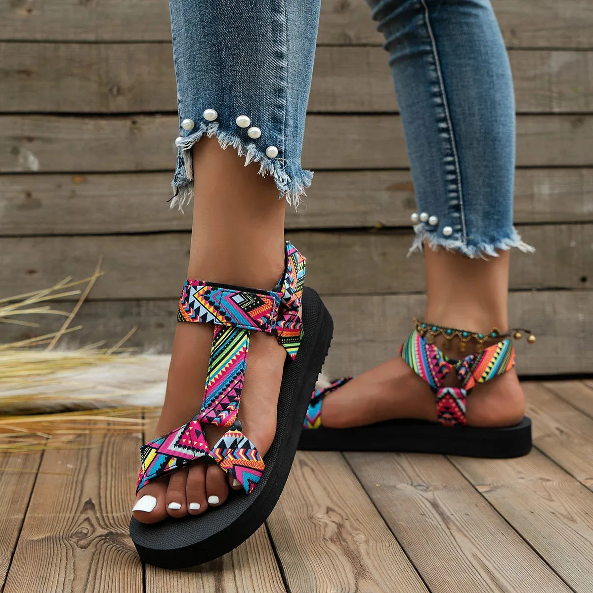 Women's Flat Hemp Rope Beach Sandals