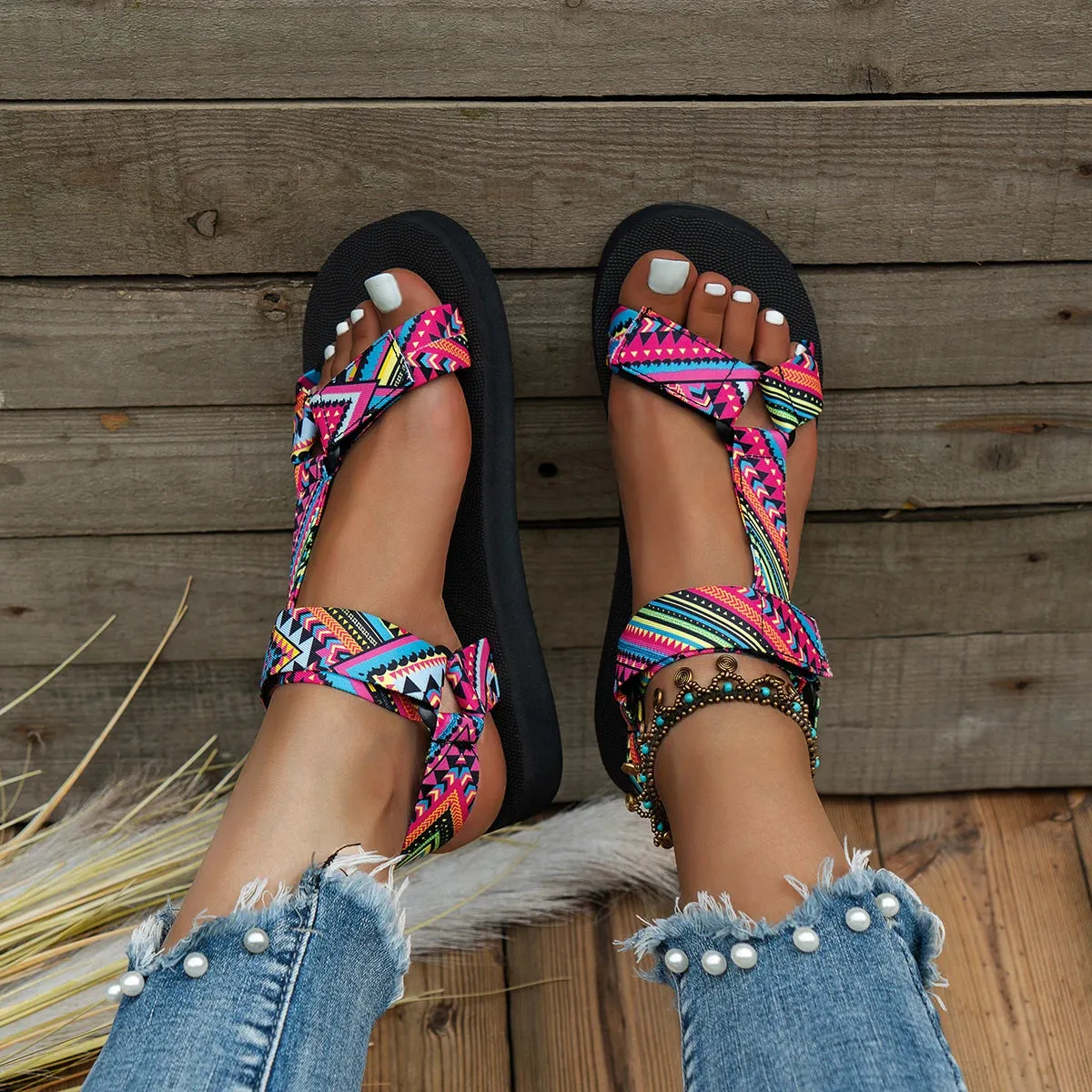Women's Flat Hemp Rope Beach Sandals