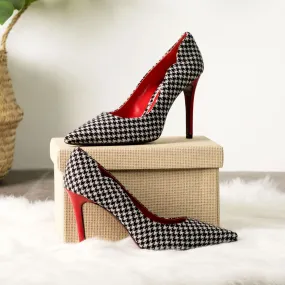 Women's Genoa Pointed Toe Leather Heels Wide Plus Size Passion Red 5483