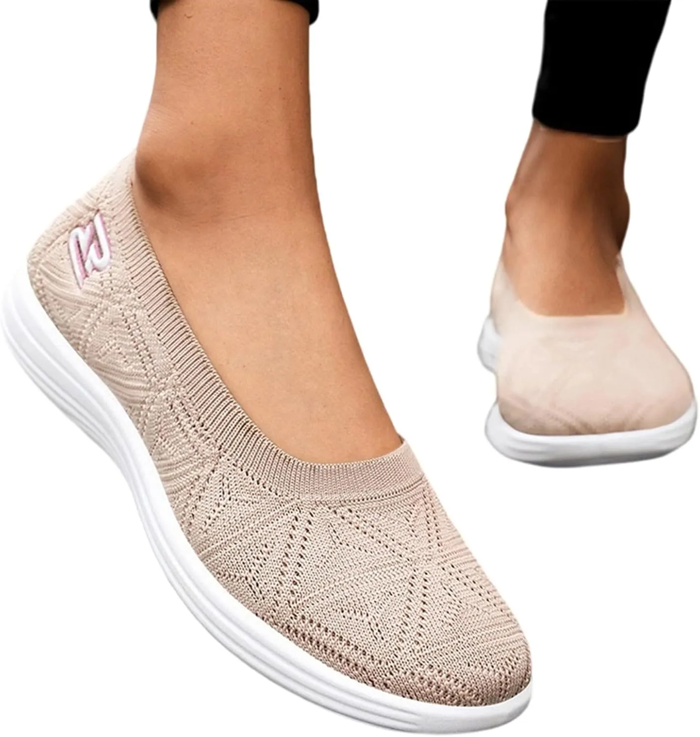 Women's Pointed Toe Slip On Loafers Comfortable Casual Flat Shoes for Dating Vacation Daily Wear with Dresses