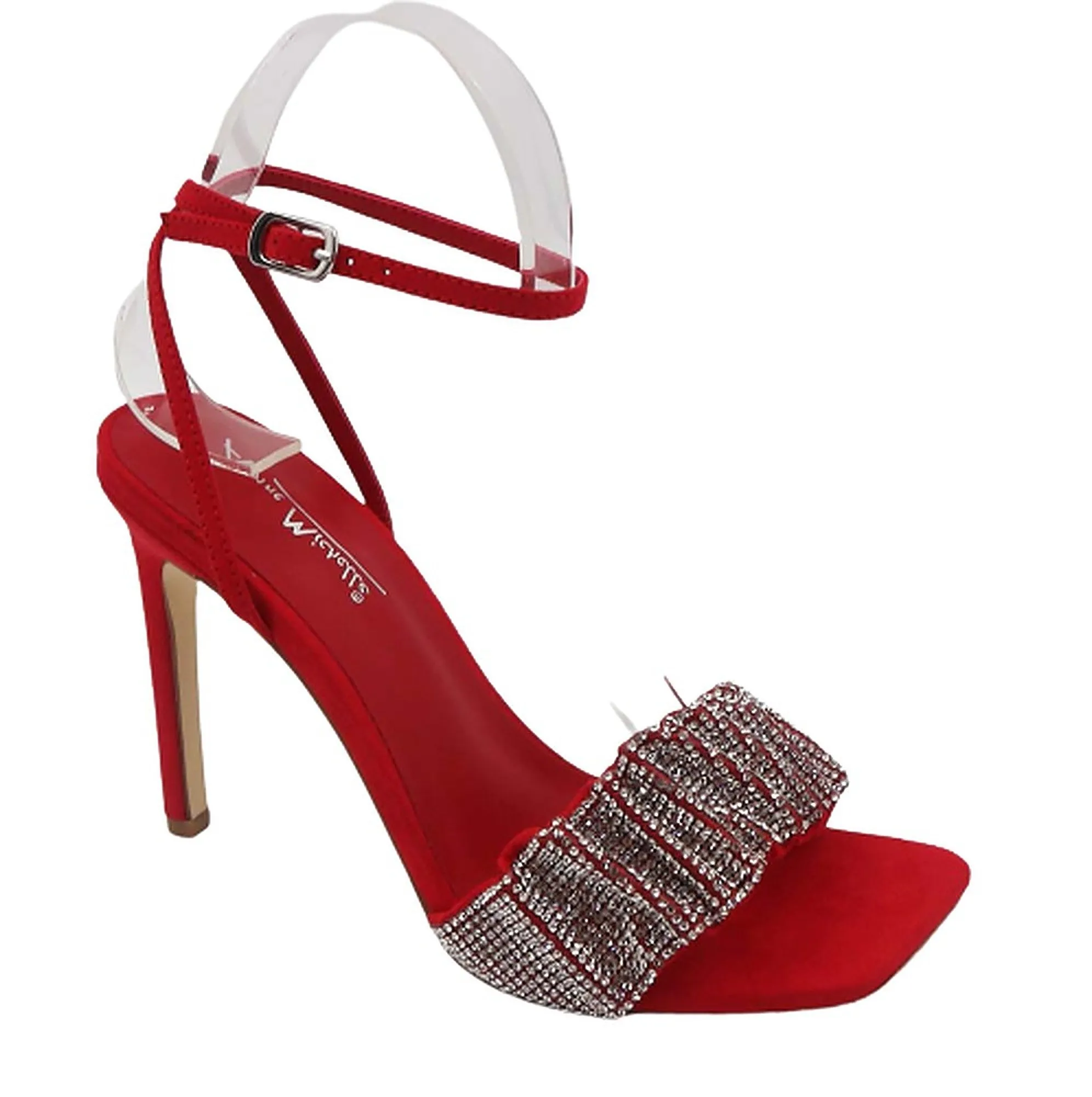 Women's Rhinestone Ankle Strap High Heel Sandals  Endless-41 By Anne Michelle