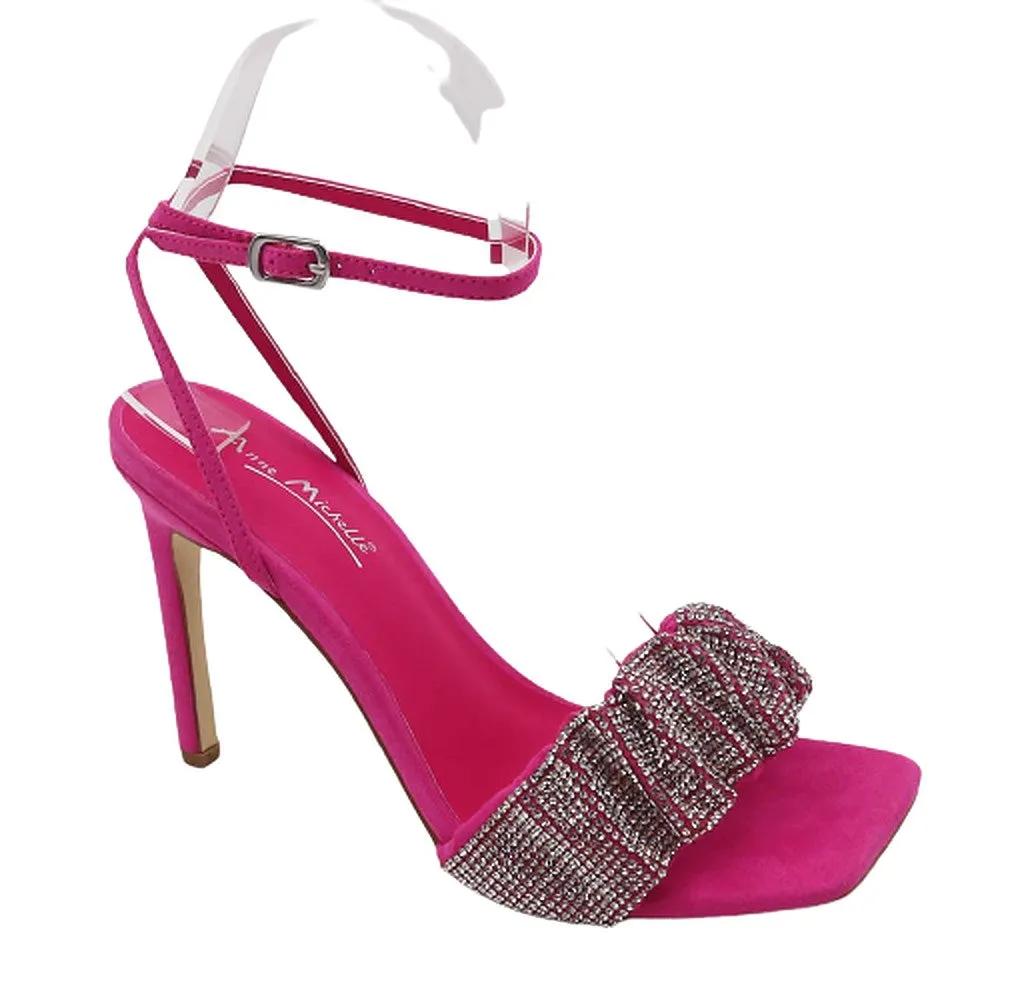 Women's Rhinestone Ankle Strap High Heel Sandals  Endless-41 By Anne Michelle
