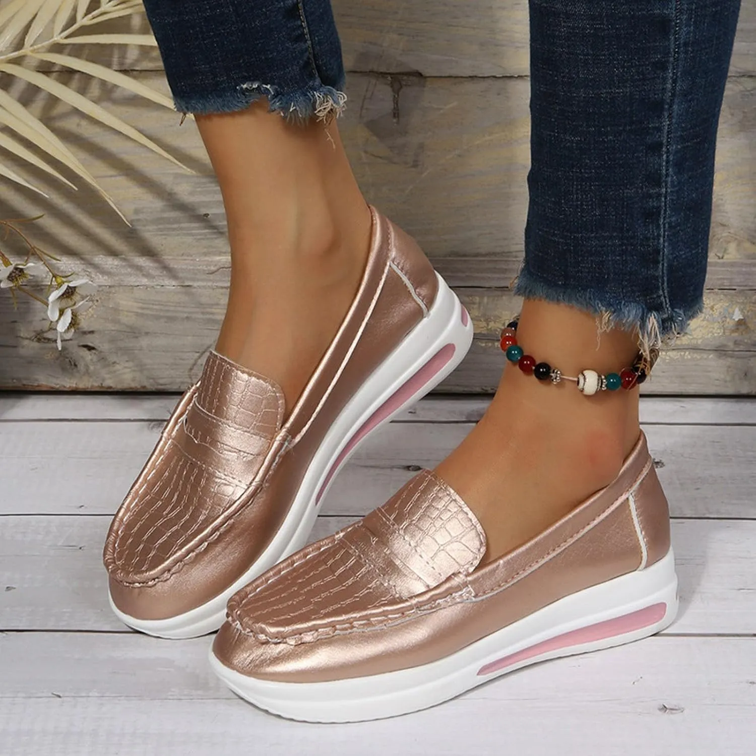 Womens Sandals Dressy Closed Toe Sandals Women Platform Loafer Flat Wedge Sandals Women Loafer Shoes For Daily Work