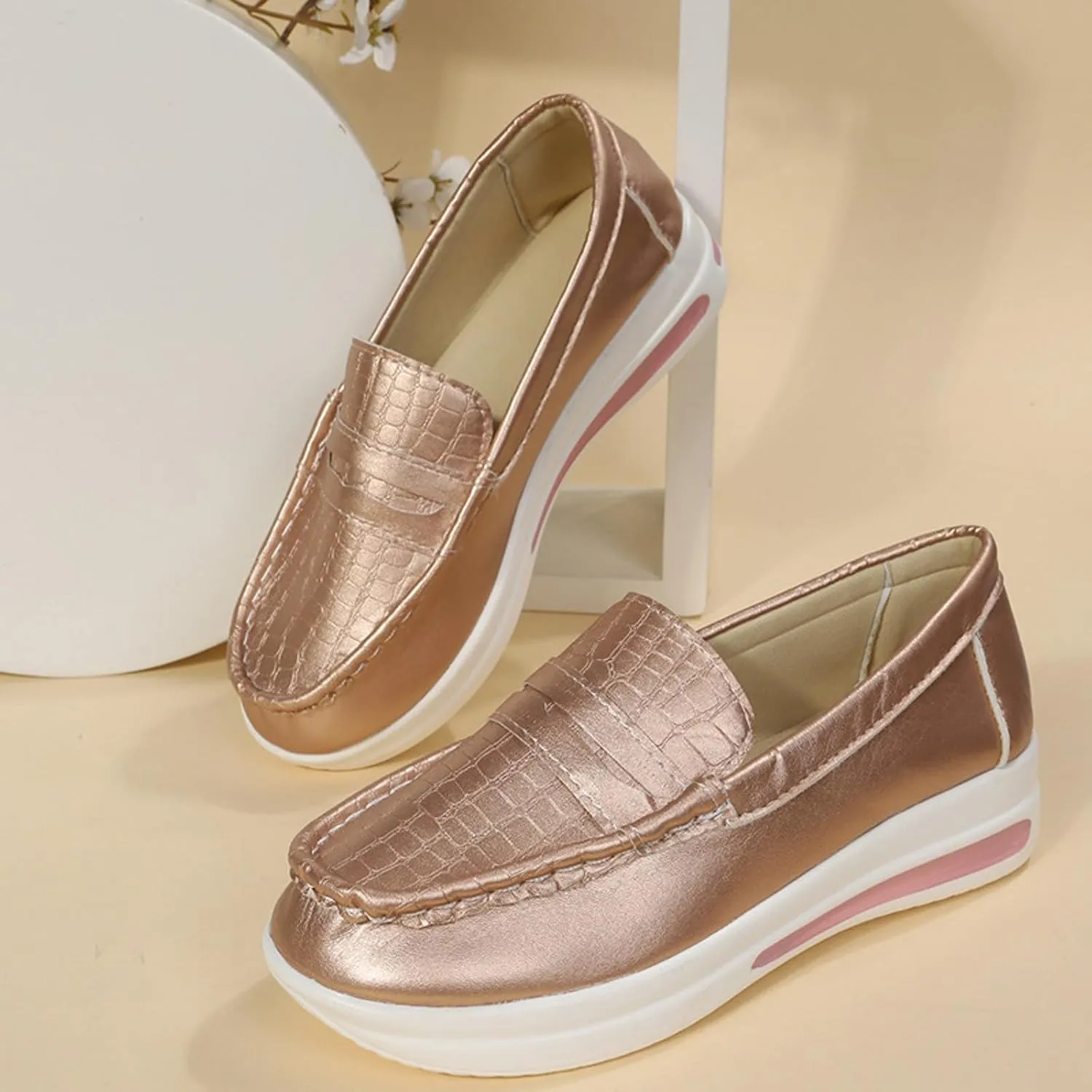 Womens Sandals Dressy Closed Toe Sandals Women Platform Loafer Flat Wedge Sandals Women Loafer Shoes For Daily Work