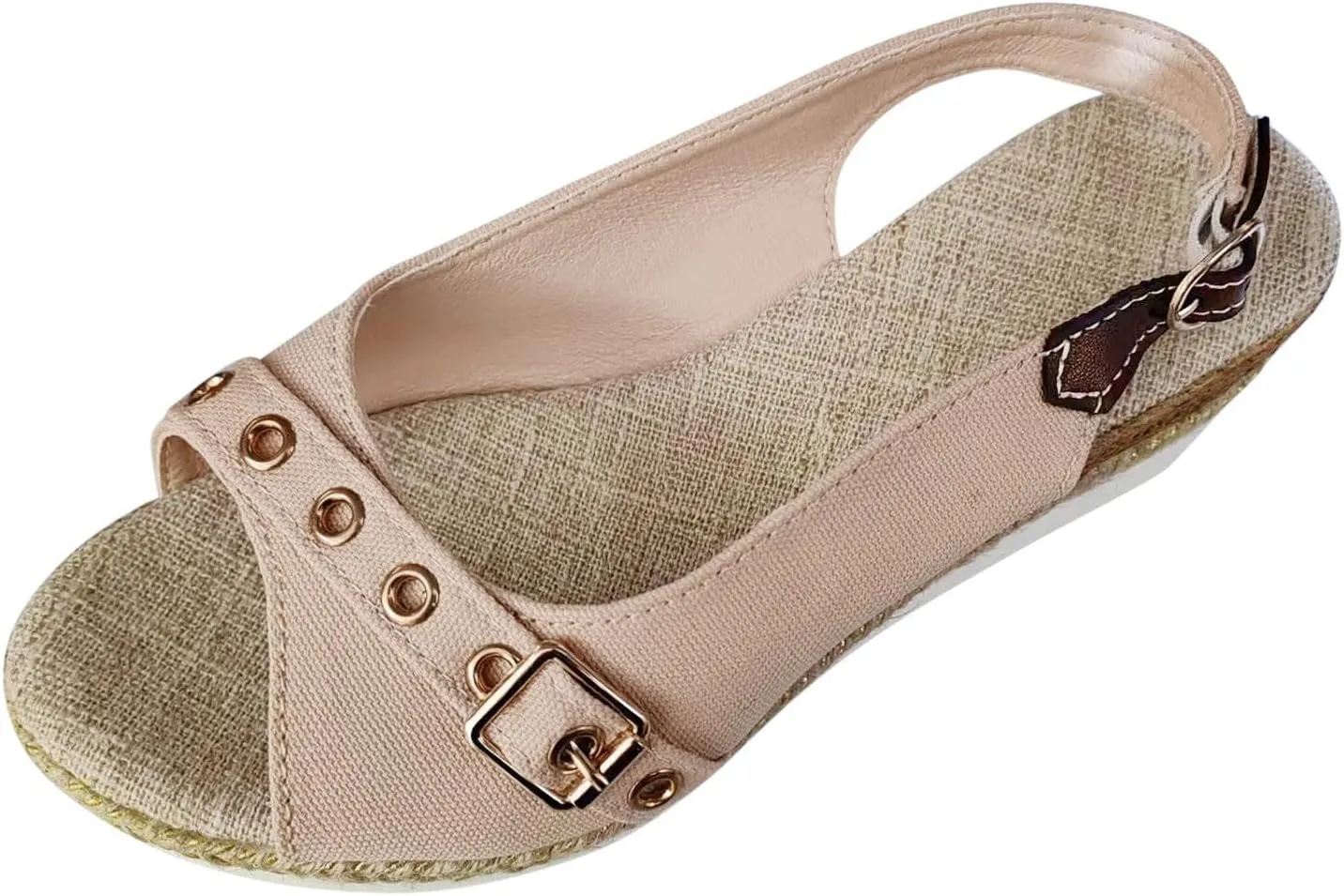 Womens Sandals Dressy Cute Open Toe Buckle Espadrille Sandals For Women Dress Platform Sandal Summer Wedges Heels