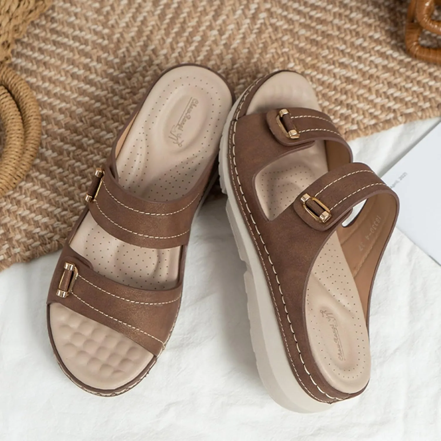 Women's Temperament Platform Sandals Summer Beach Walking Cushion Sandals Walking Sandals Party Sandals