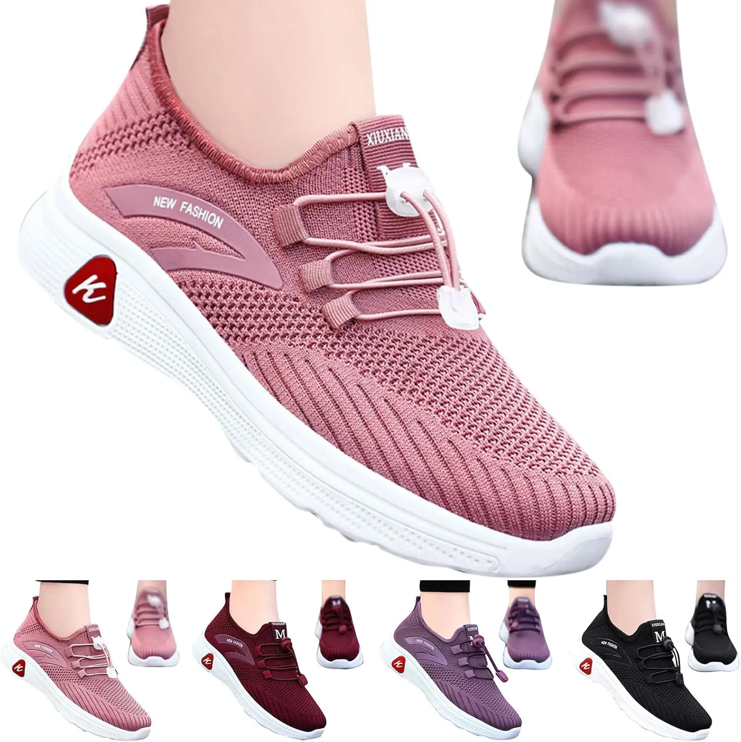 Womens White Tennis Shoes Platform Sneakers for Women Fashion Workout Shoes for Women Round Toe Slip On Casual Mens Loafers White Sneakers Men Wide