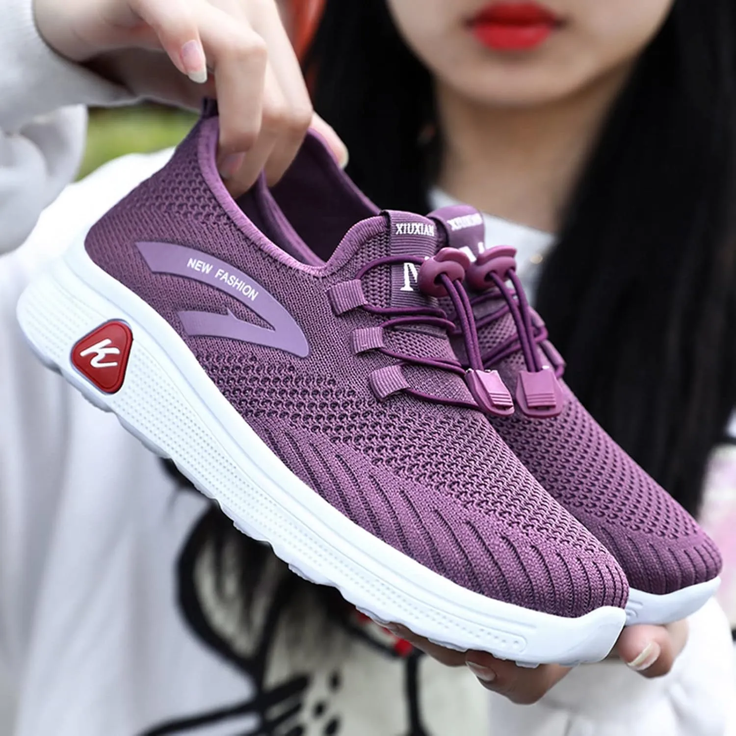 Womens White Tennis Shoes Platform Sneakers for Women Fashion Workout Shoes for Women Round Toe Slip On Casual Mens Loafers White Sneakers Men Wide