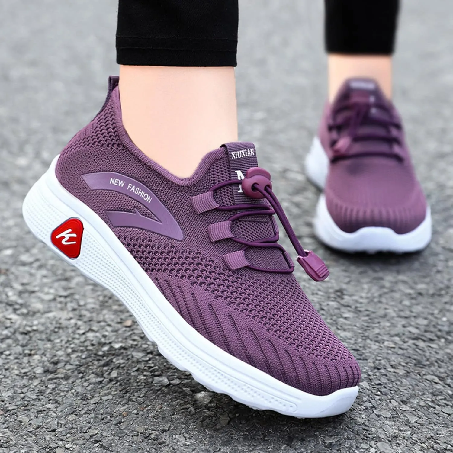 Womens White Tennis Shoes Platform Sneakers for Women Fashion Workout Shoes for Women Round Toe Slip On Casual Mens Loafers White Sneakers Men Wide