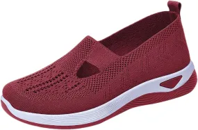 Women's Woven Orthopedic Breathable Soft Shoes Tennis Shoes Womens Comfortable Women Casual Shoes Walking Sneakers White Tennis Shoe Loafers Casual Slip On
